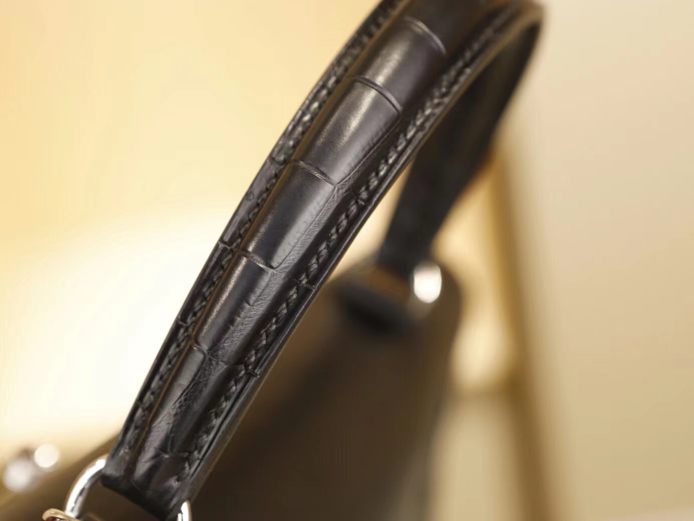 Hermes Kelly Lakis32CM 爱马仕Swift小牛皮拼雾面鳄鱼皮凯莉包 银扣
