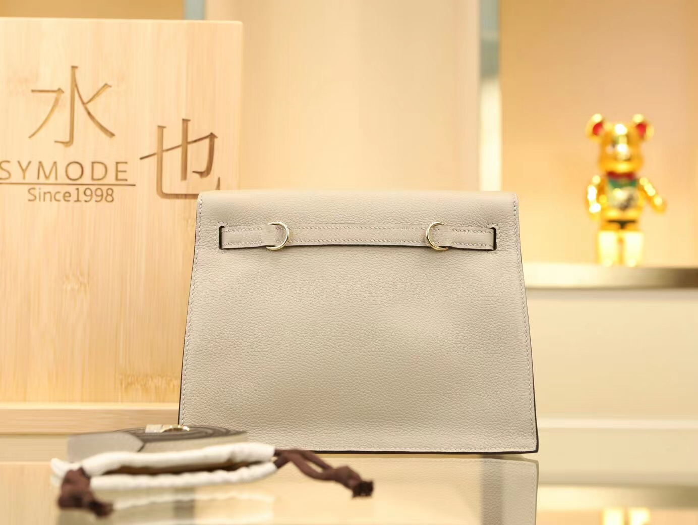 爱马仕女包批发 Hermes Kelly Danse22CM 斑鸠灰Evercolor皮跳舞包