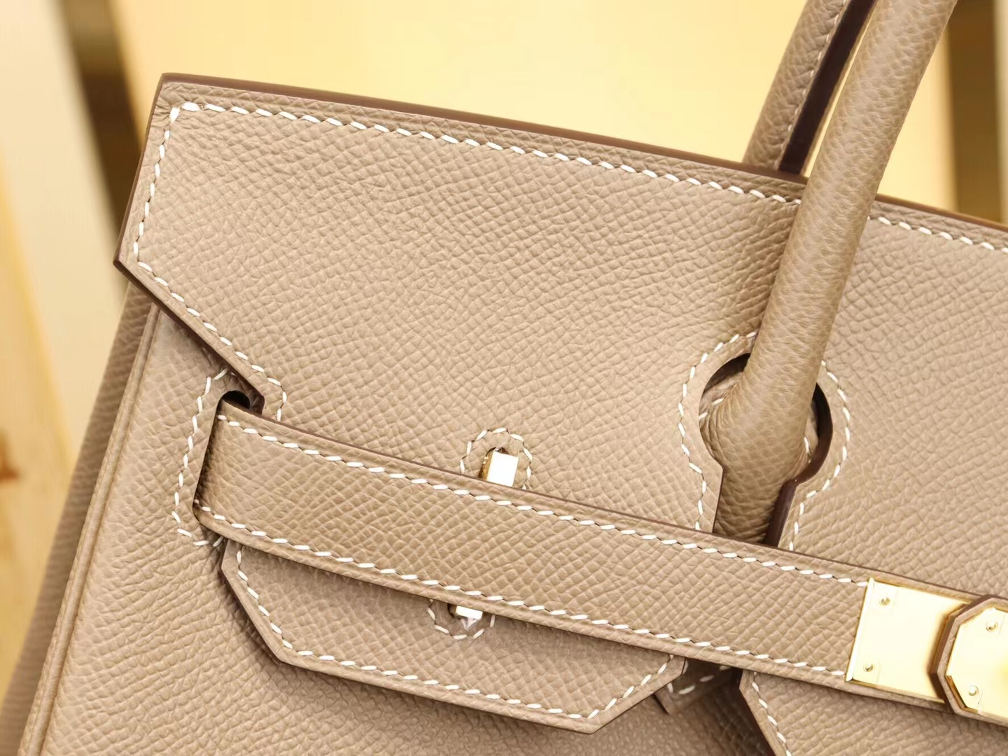 Hermes爱马仕大象灰CK18 Etoupe铂金包Birkin25CM/30CM 金扣/银扣