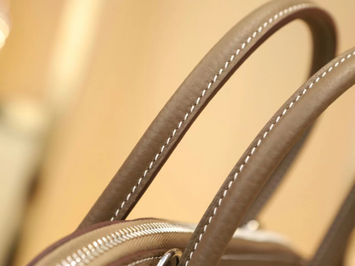 Hermes Bolide31CM 爱马仕大象灰TC牛皮保龄包手提女包 银扣