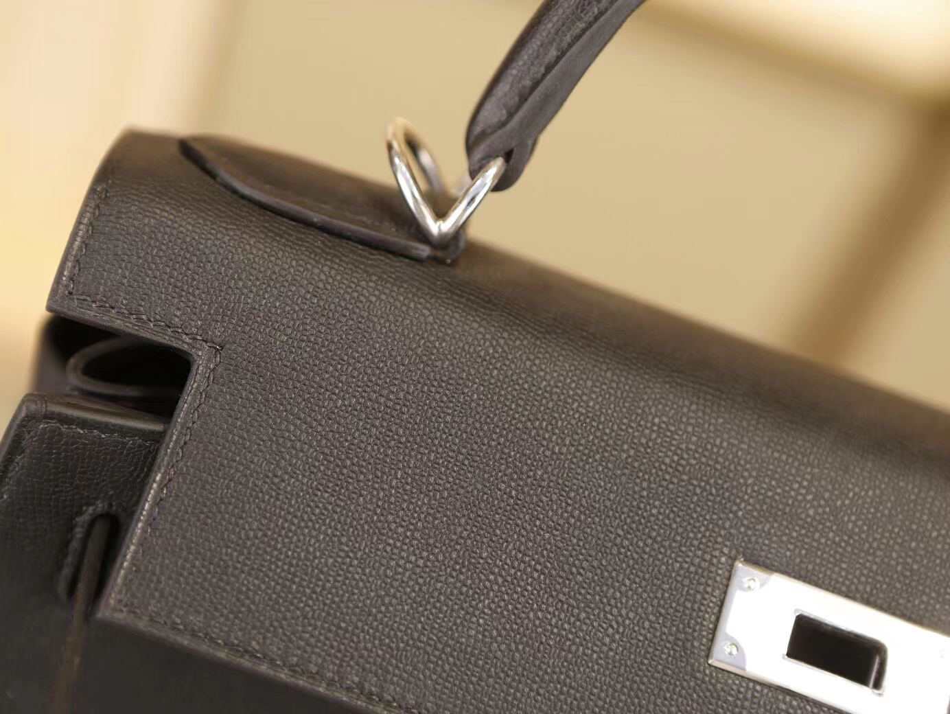 Hermes手袋 Hermes Kelly28CM新皮种monsieur皮黑色凯莉包 银扣