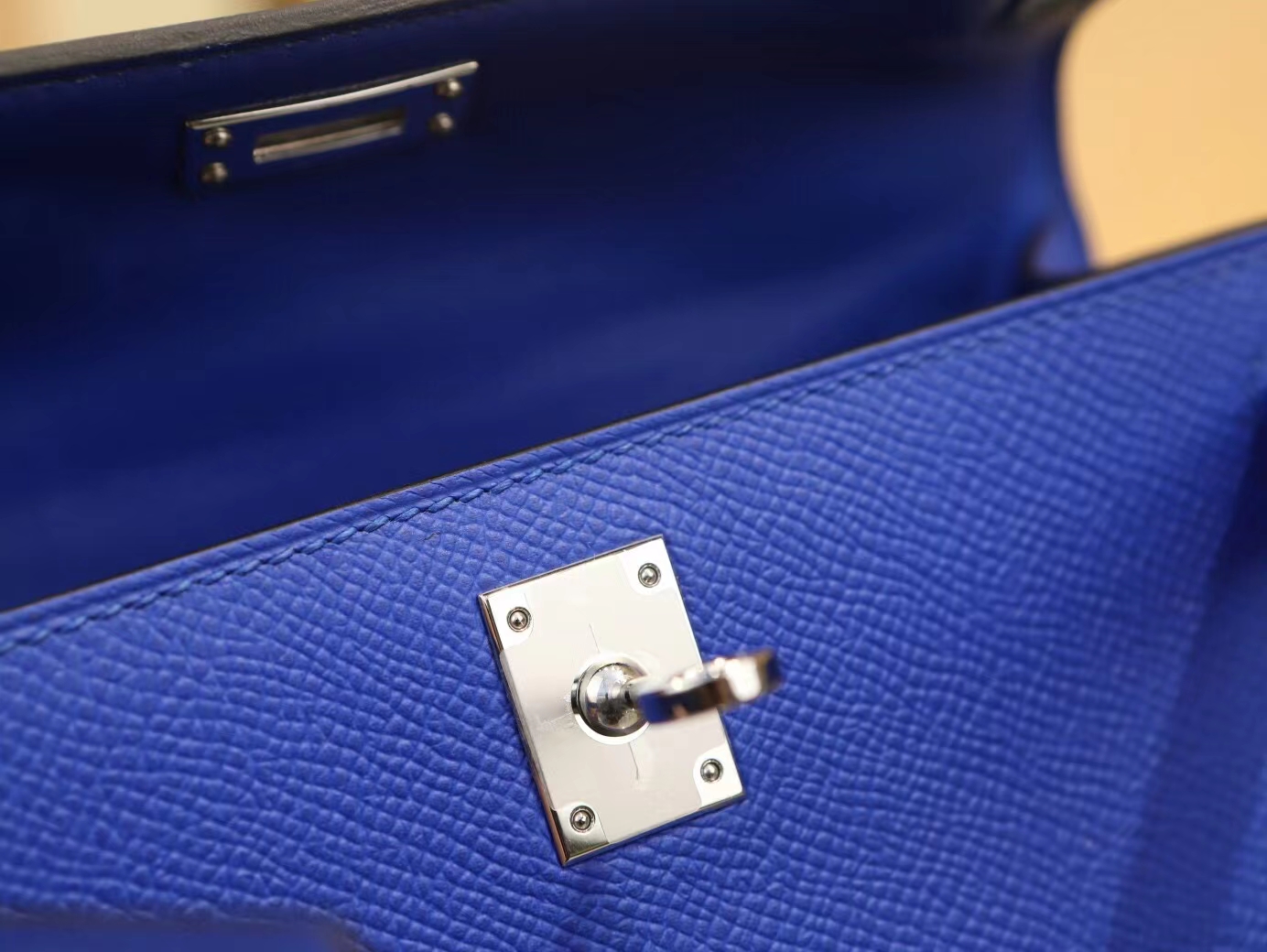 Hermes Mini Kelly 2代 爱马仕i7琉璃蓝Epsom掌纹牛皮二代迷你凯莉包