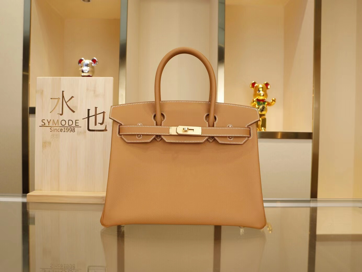 Hermes Birkin30CM 爱马仕CC37金棕色Epsom牛皮铂金包 金扣