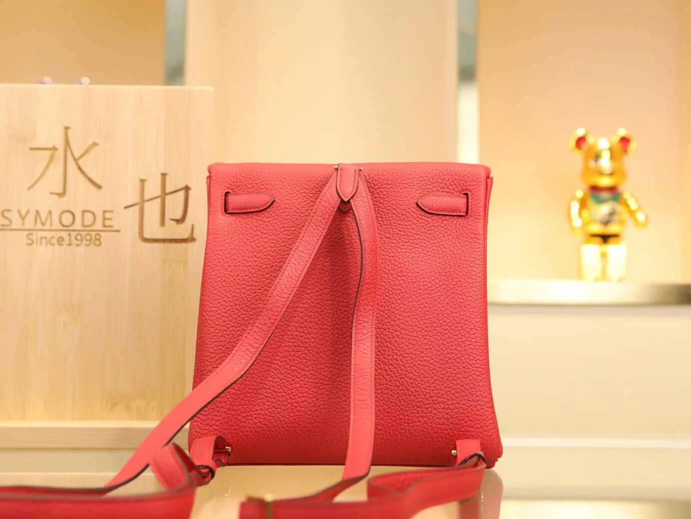 爱马仕女包价格 Hermes Q5国旗红Togo皮Kelly Ado22CM双肩背包