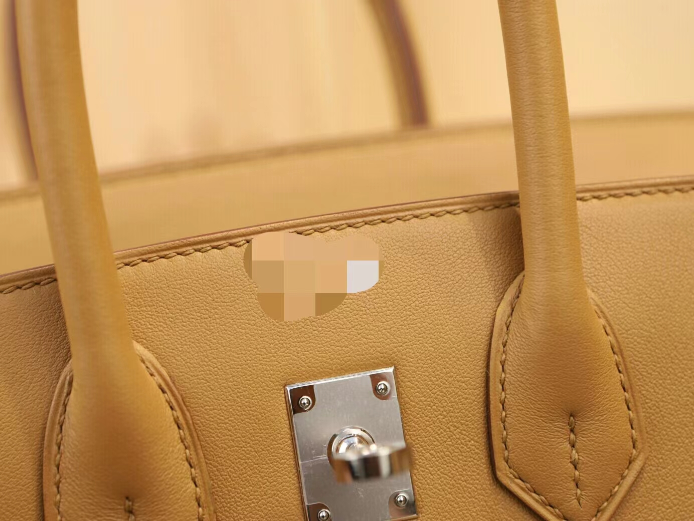 Hermes Birkin25CM 爱马仕4b饼干色Swift皮铂金包手提女包 银扣