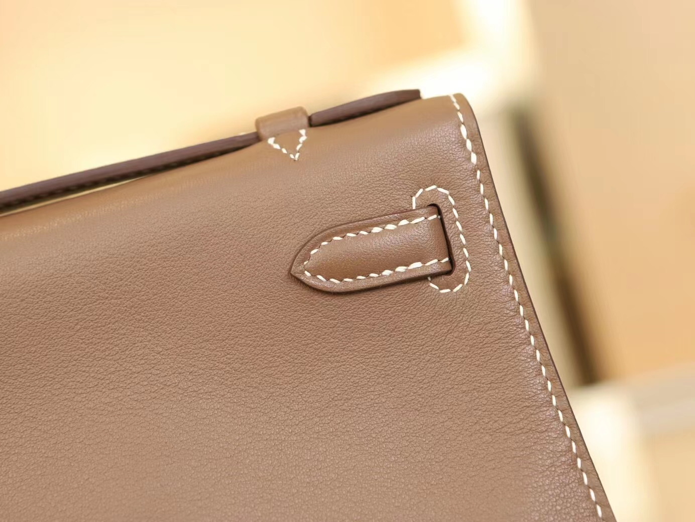 爱马仕一代迷你凯莉包 Hermes大象灰Swift小牛皮mini kelly pochette 1代 22cm