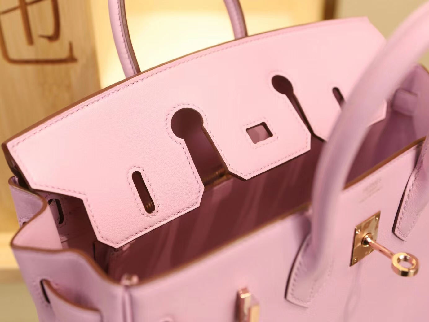 爱马仕包包官网 Hermes Birkin25CM X9 锦葵紫Swift皮铂金包 金扣