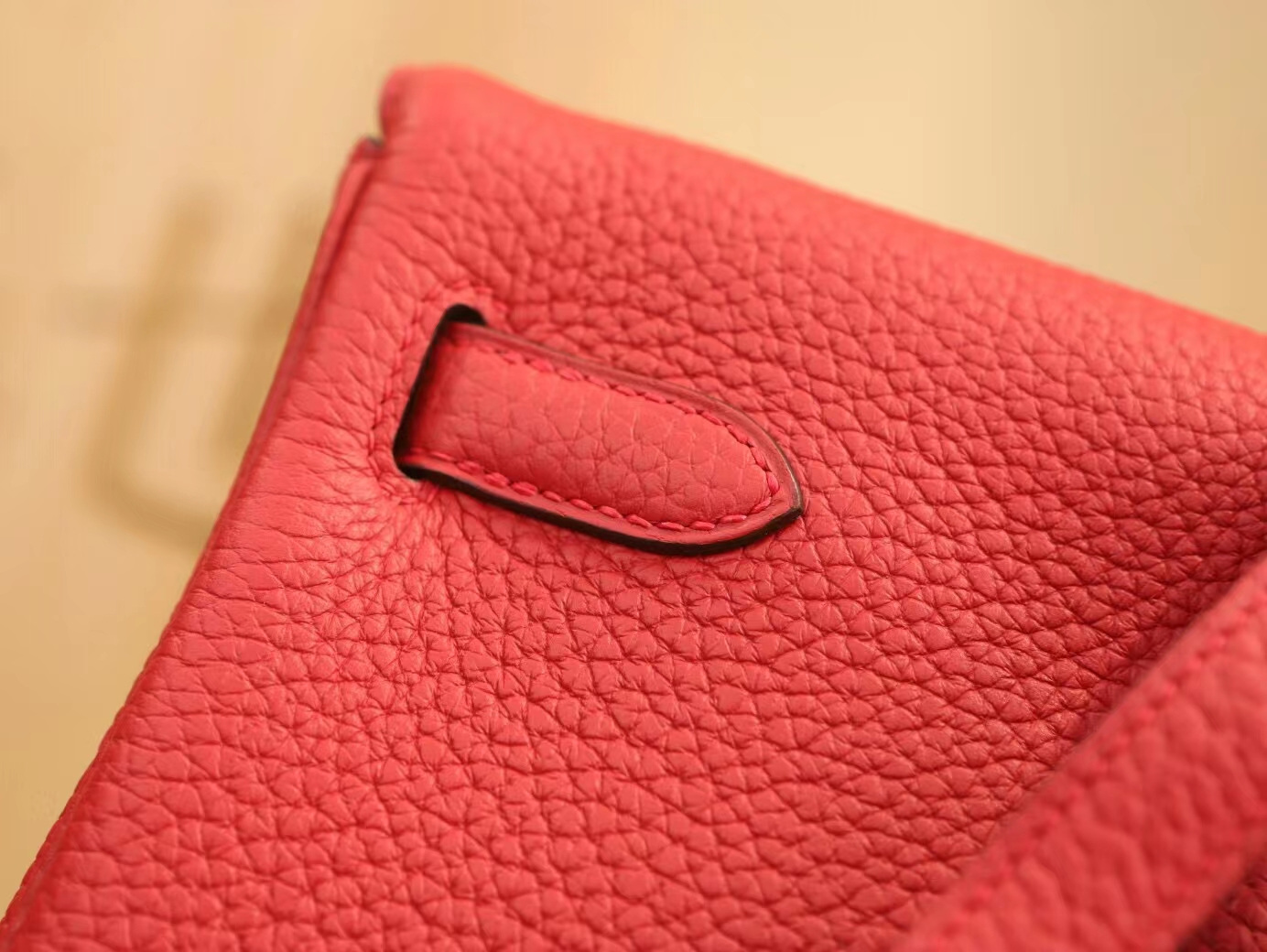 爱马仕女包价格 Hermes Q5国旗红Togo皮Kelly Ado22CM双肩背包