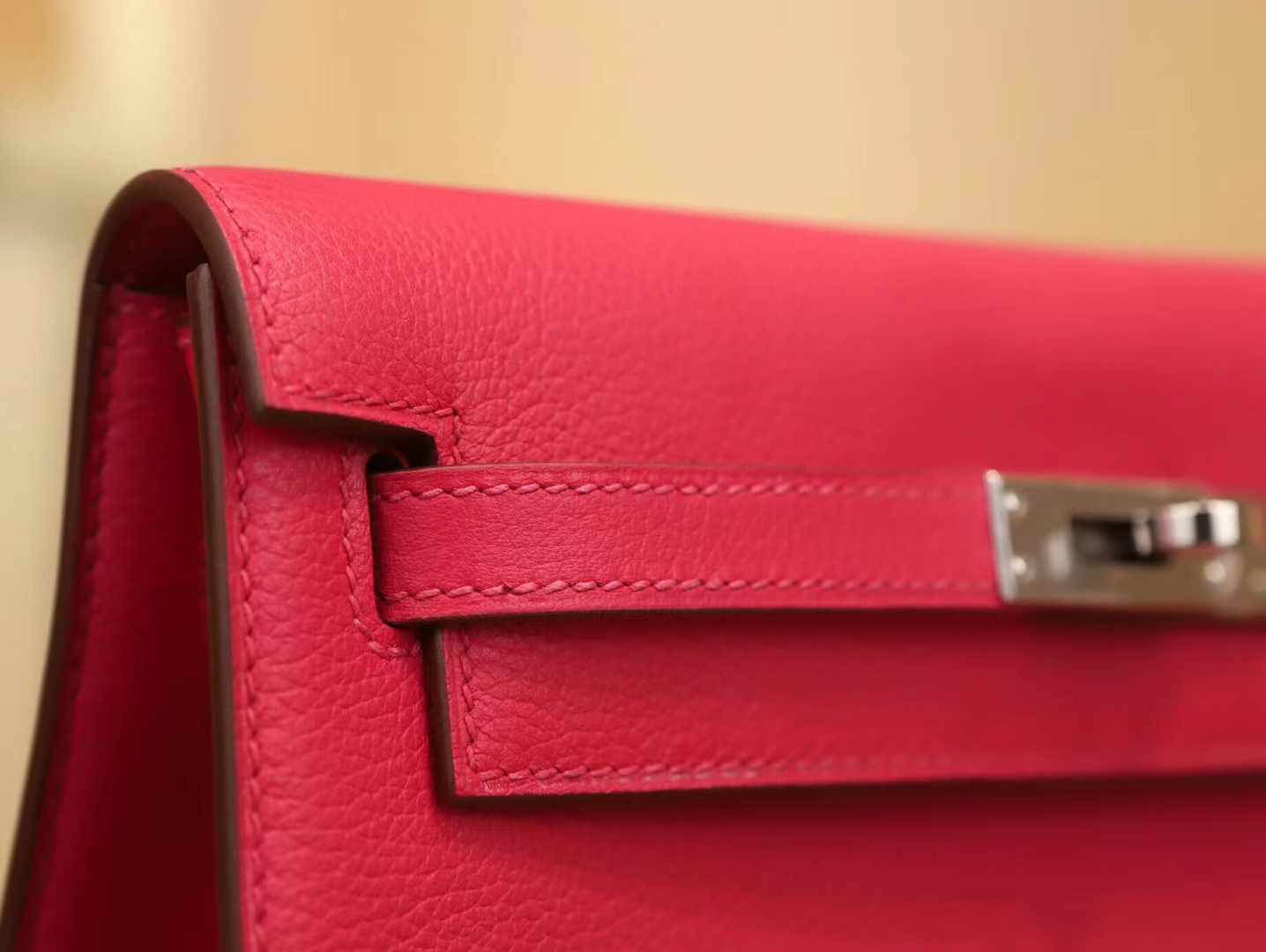 爱马仕跳舞包 Symode Hermes Kelly Danse22CM 90树莓粉Evercolor皮