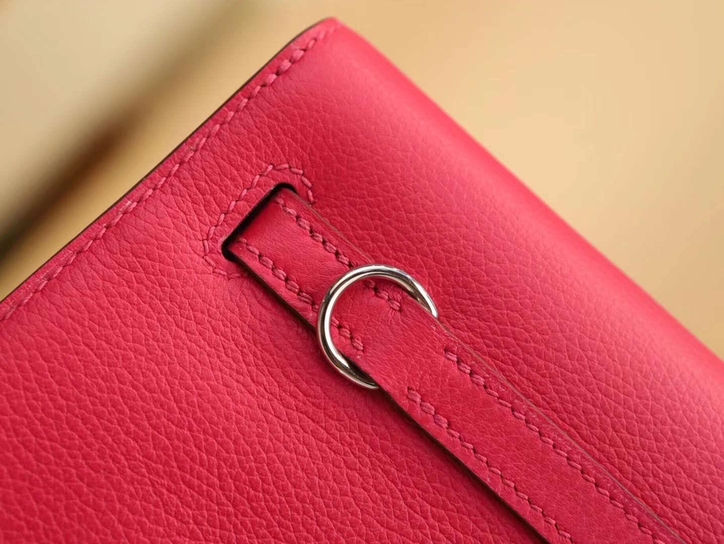 爱马仕跳舞包 Symode Hermes Kelly Danse22CM 90树莓粉Evercolor皮