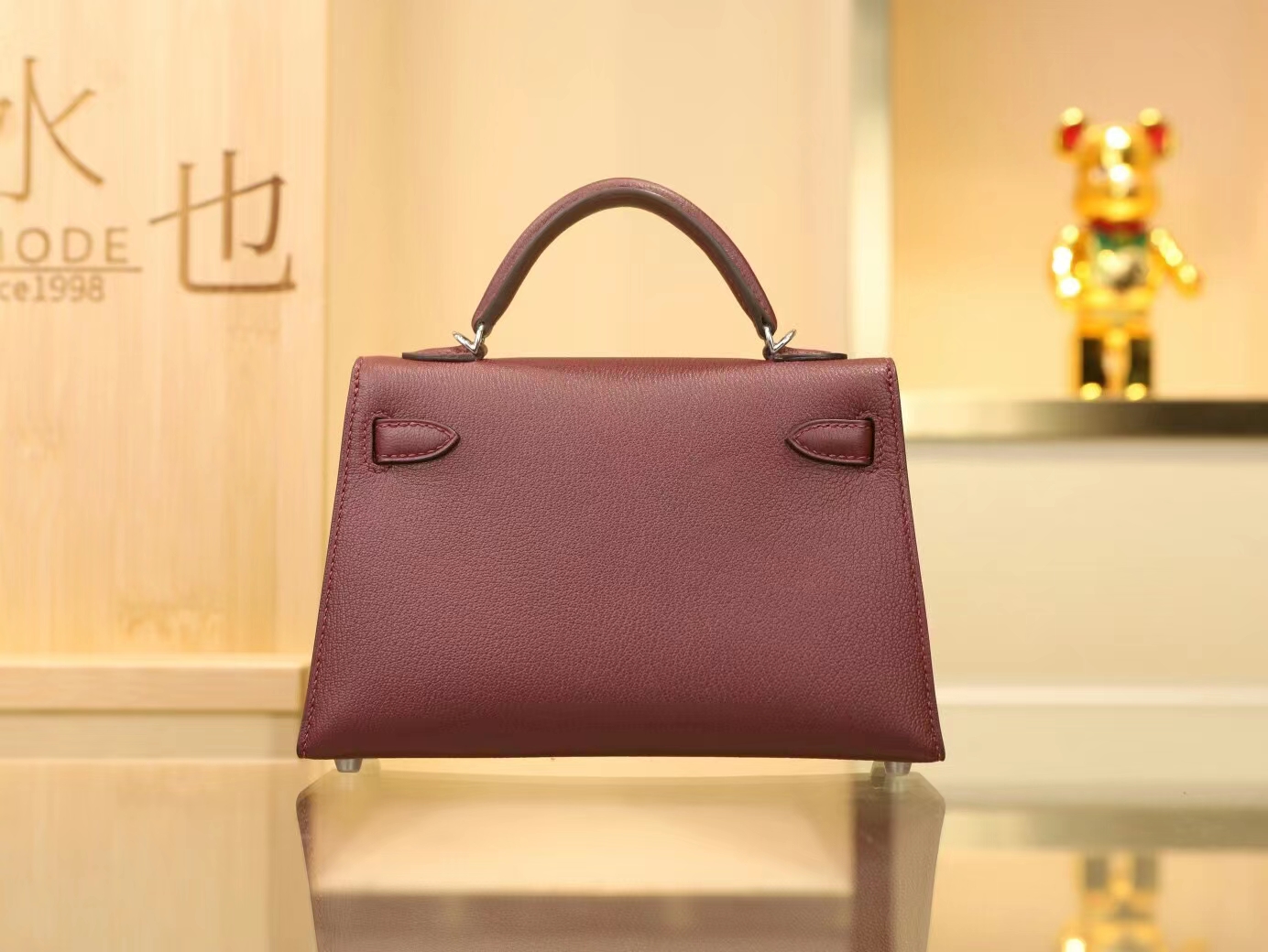 Symode Hermes Mini Kelly 2代 爱马仕0G马鞍红山羊皮迷你凯莉包手拿包