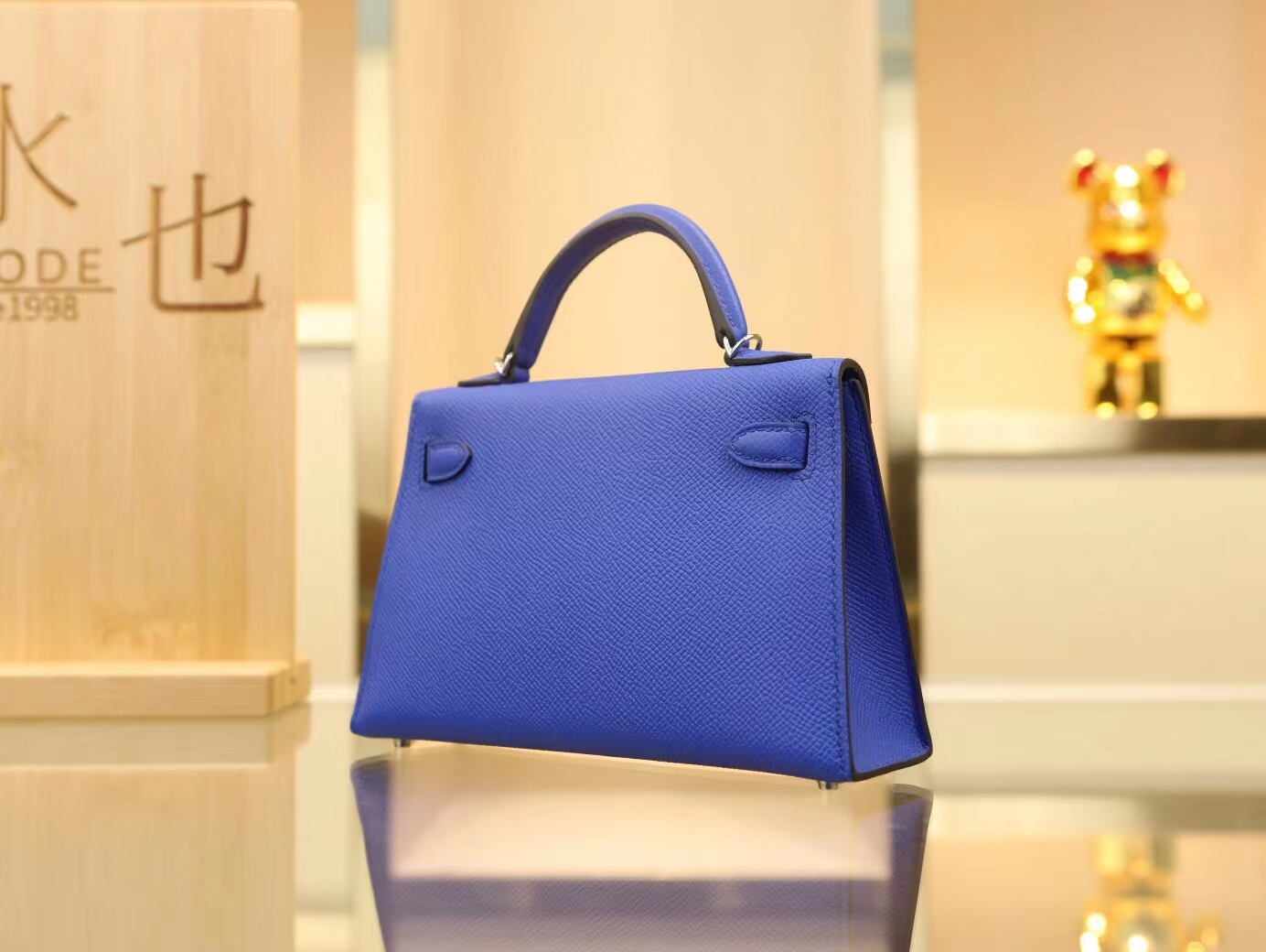 Hermes Mini Kelly 2代 爱马仕i7琉璃蓝Epsom掌纹牛皮二代迷你凯莉包