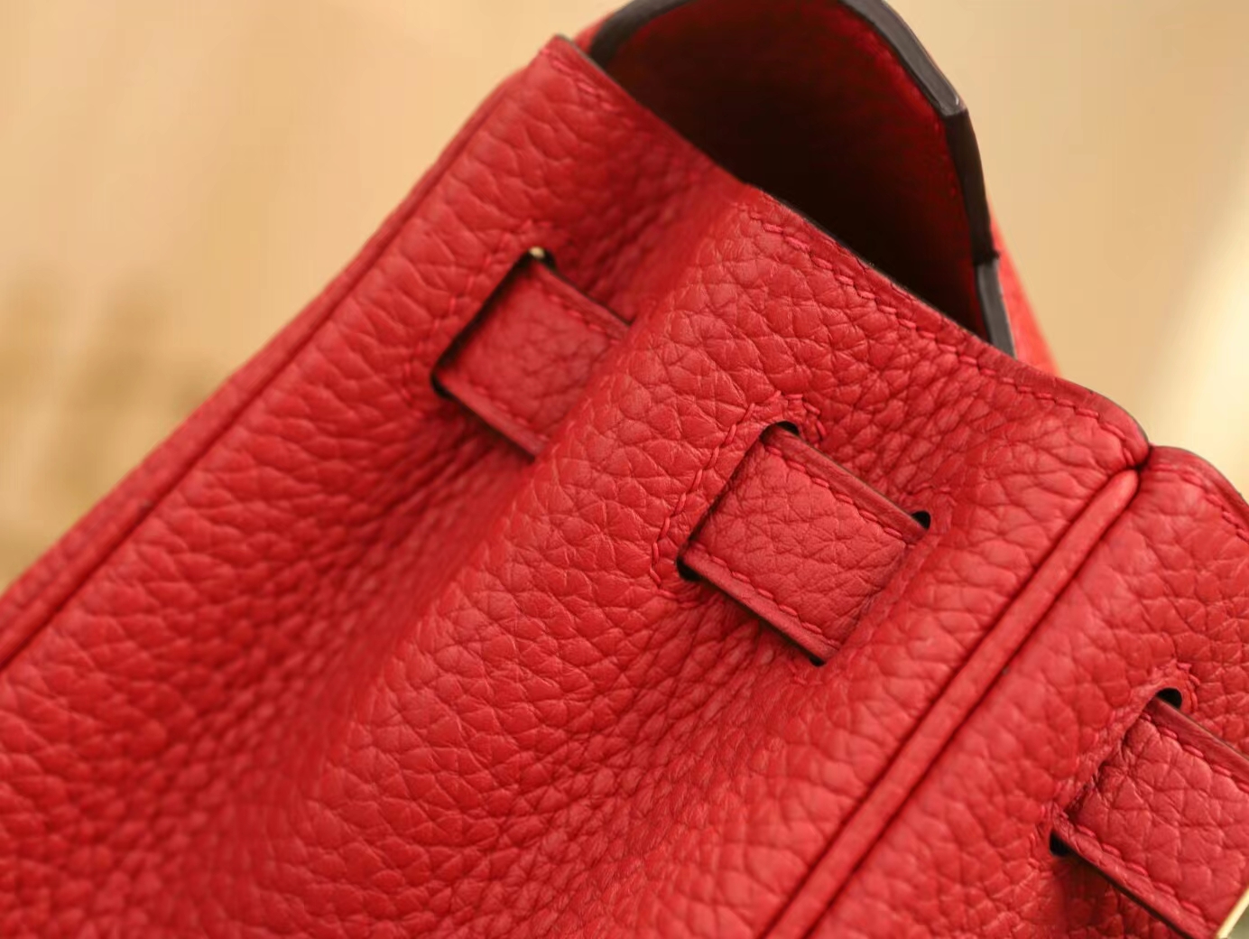 爱马仕女包价格 Hermes Q5国旗红Togo皮Kelly Ado22CM双肩背包