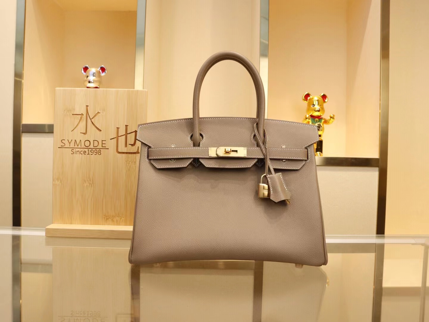 Hermes爱马仕大象灰CK18 Etoupe铂金包Birkin25CM/30CM 金扣/银扣