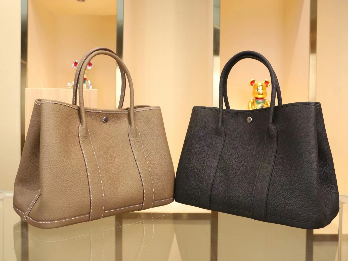 Hermes Garden Party30/36CM 爱马仕黑色Negonda皮花园包手提包