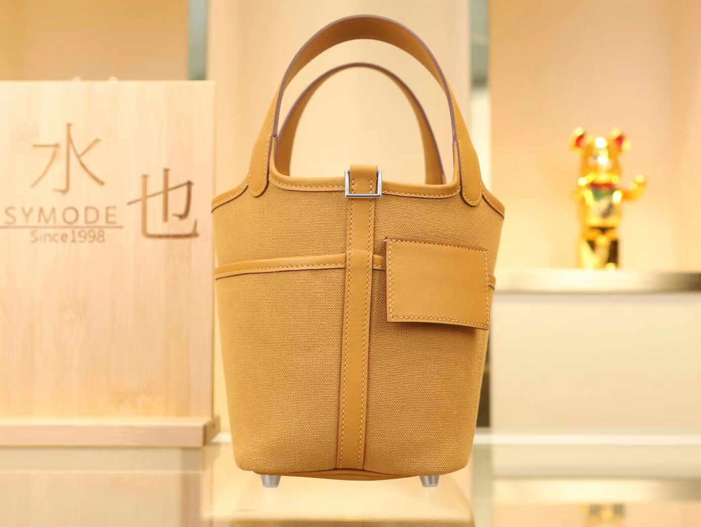 爱马仕包包定制 Hermes Picotin18CM Cargo 2S芝麻色帆布拼牛皮 银扣