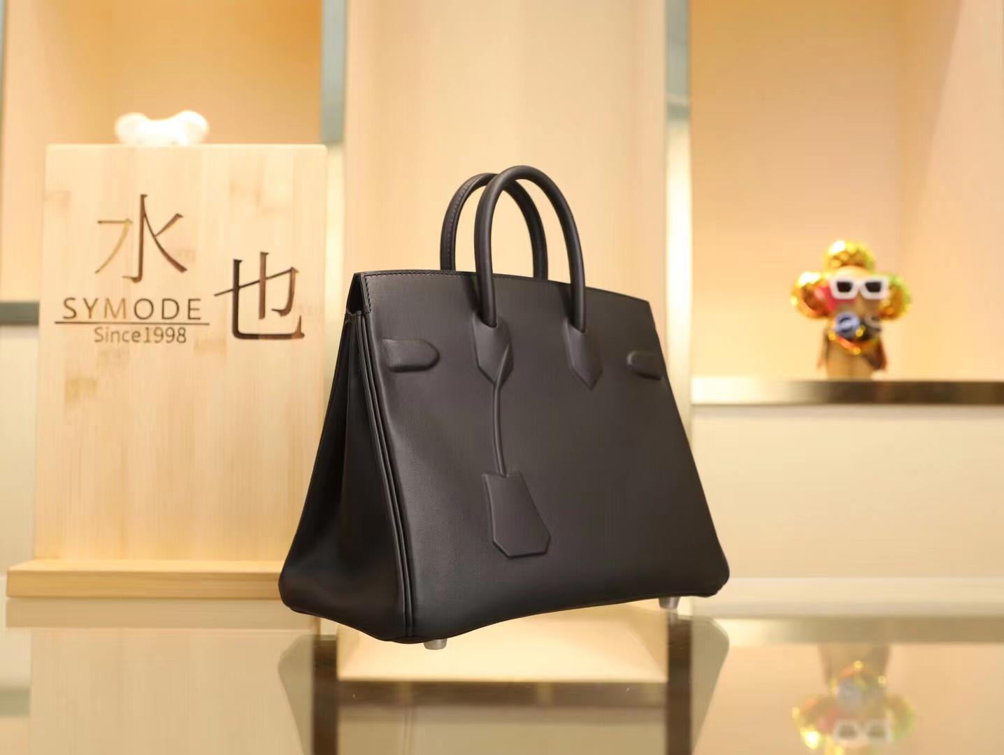 Hermes Birkin Shadow25CM 爱马仕89黑色浮雕设计铂金包女包