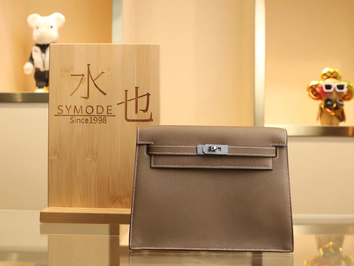 Symode Hermes爱马仕大象灰Etoupe Evercolor皮Kelly Danse22CM跳舞包