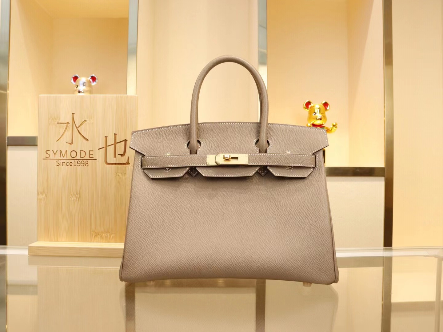 Hermes爱马仕大象灰CK18 Etoupe铂金包Birkin25CM/30CM 金扣/银扣