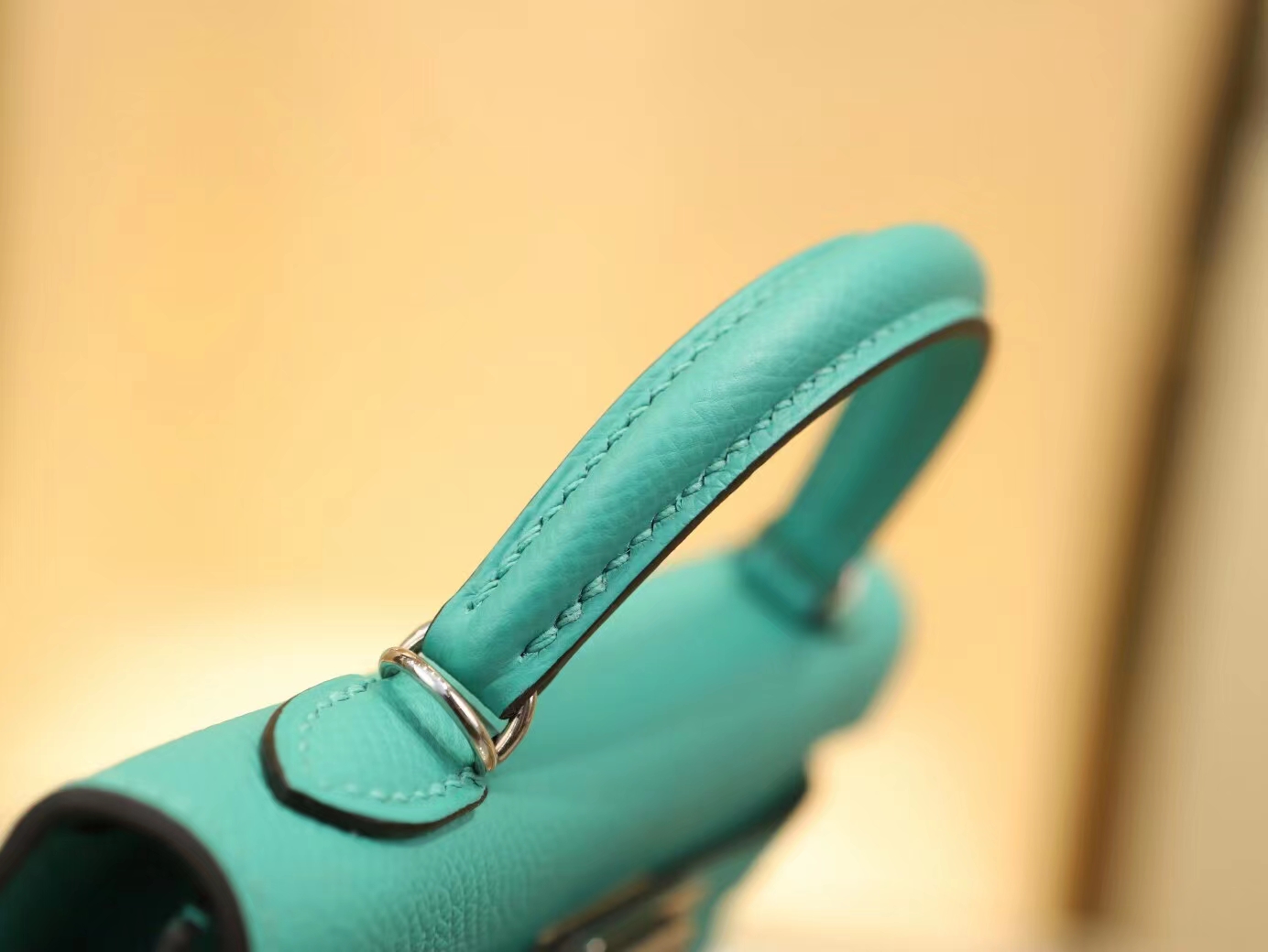 Hermes爱马仕U1维罗纳绿Epsom掌纹牛皮2代迷你凯莉包mini kelly19CM