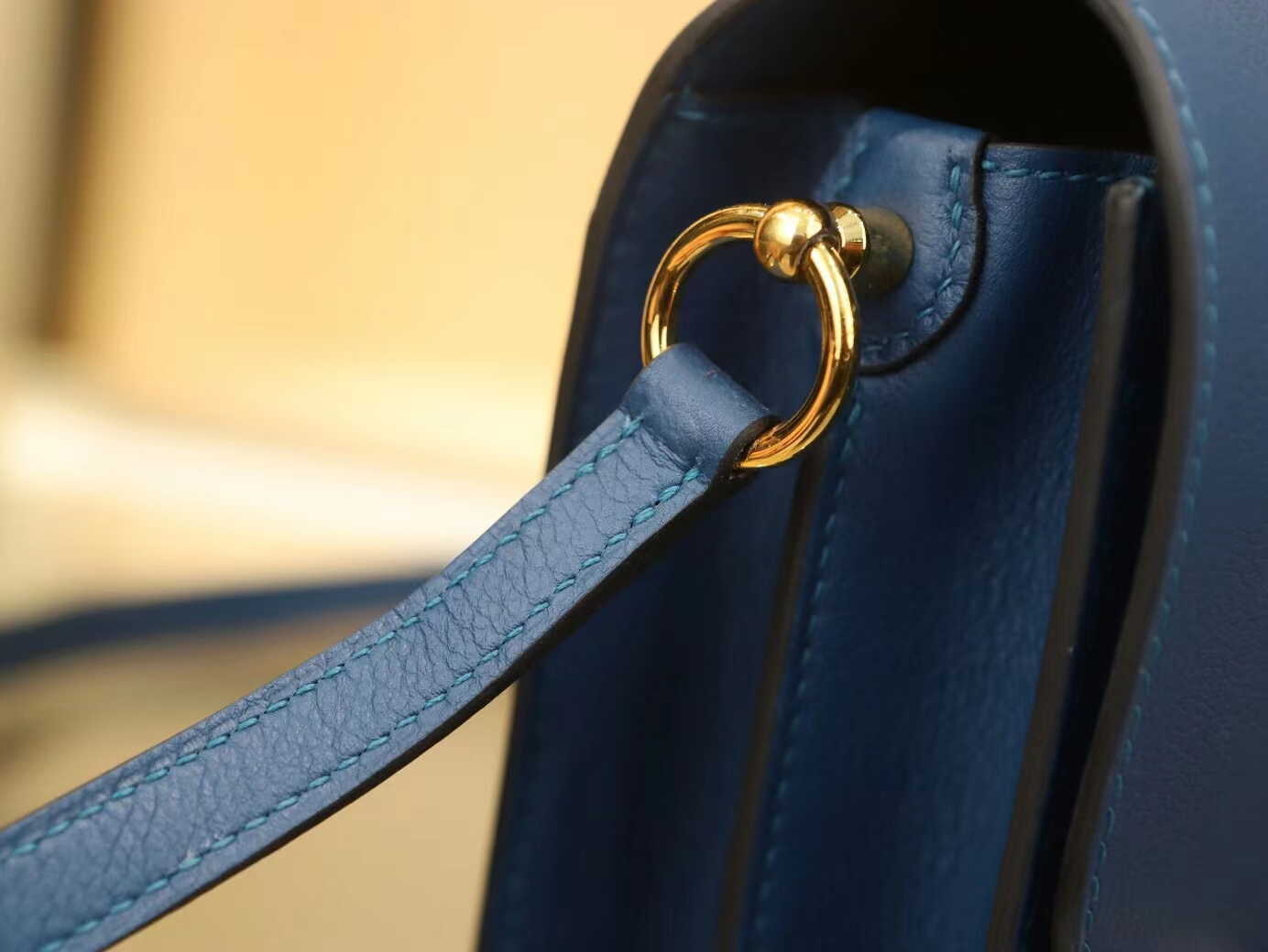 Hermes Roulis 18CM 爱马仕S4深邃蓝Evercolor皮猪鼻包斜挎女包