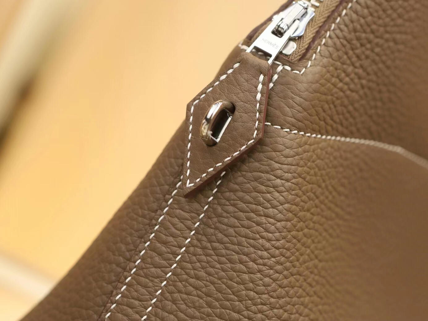 Hermes Bolide31CM 爱马仕大象灰TC牛皮保龄包手提女包 银扣