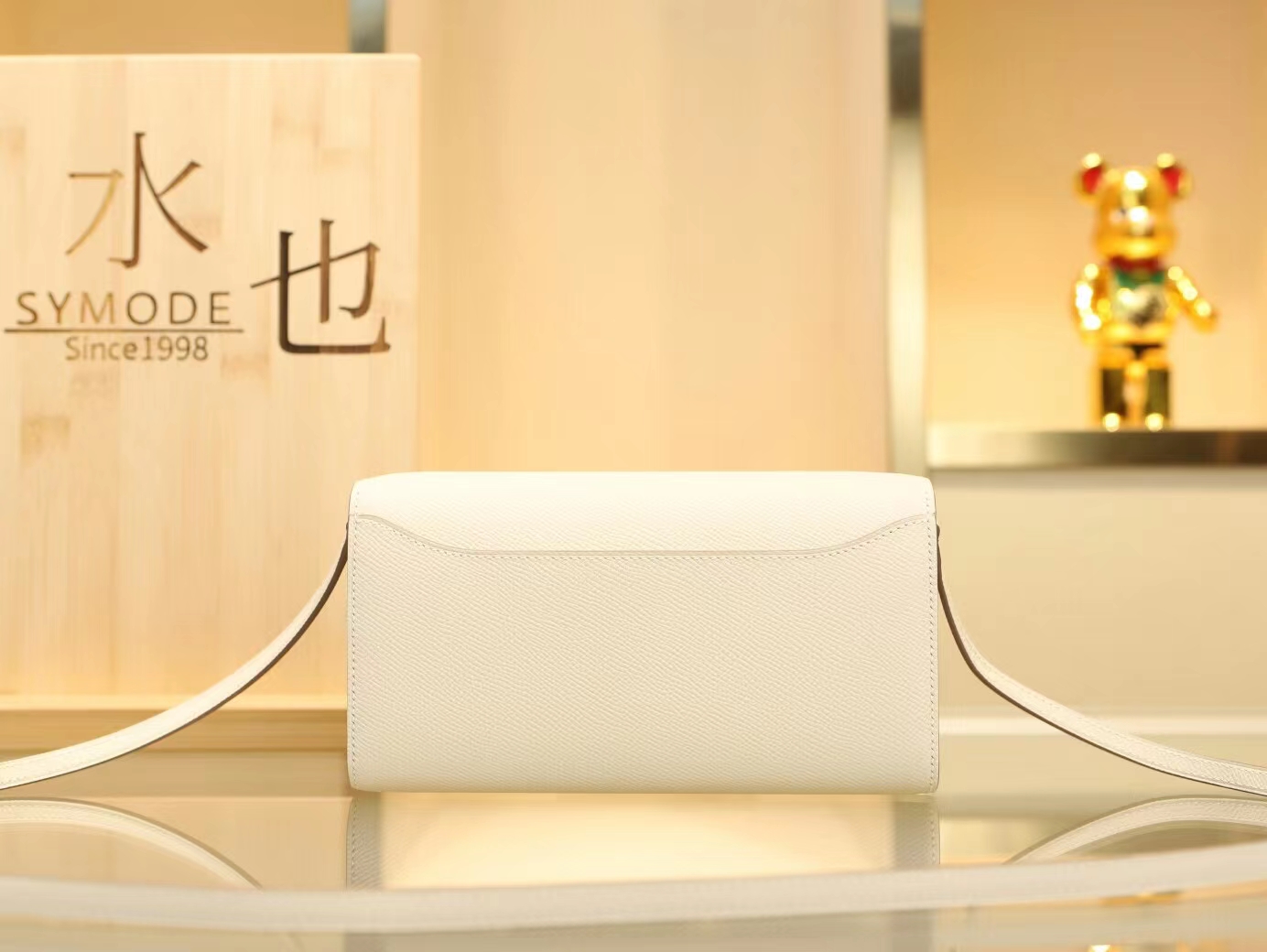 Hermes Constance to go 爱马仕奶昔白Epsom牛皮康斯坦斜挎包钱包 银扣