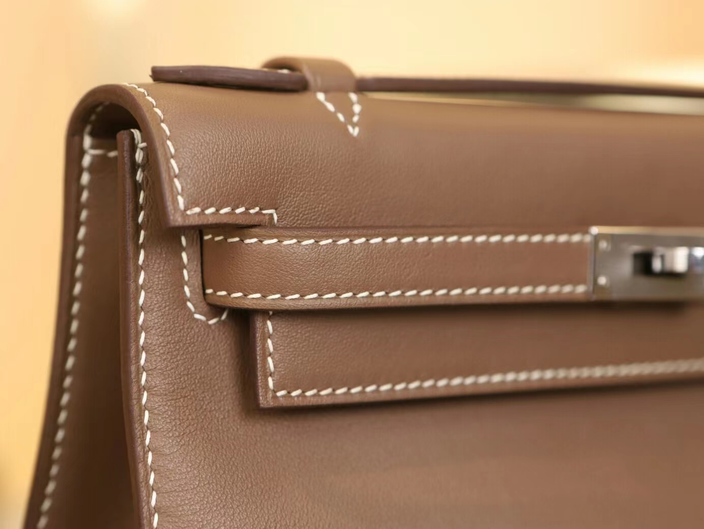 爱马仕一代迷你凯莉包 Hermes大象灰Swift小牛皮mini kelly pochette 1代 22cm
