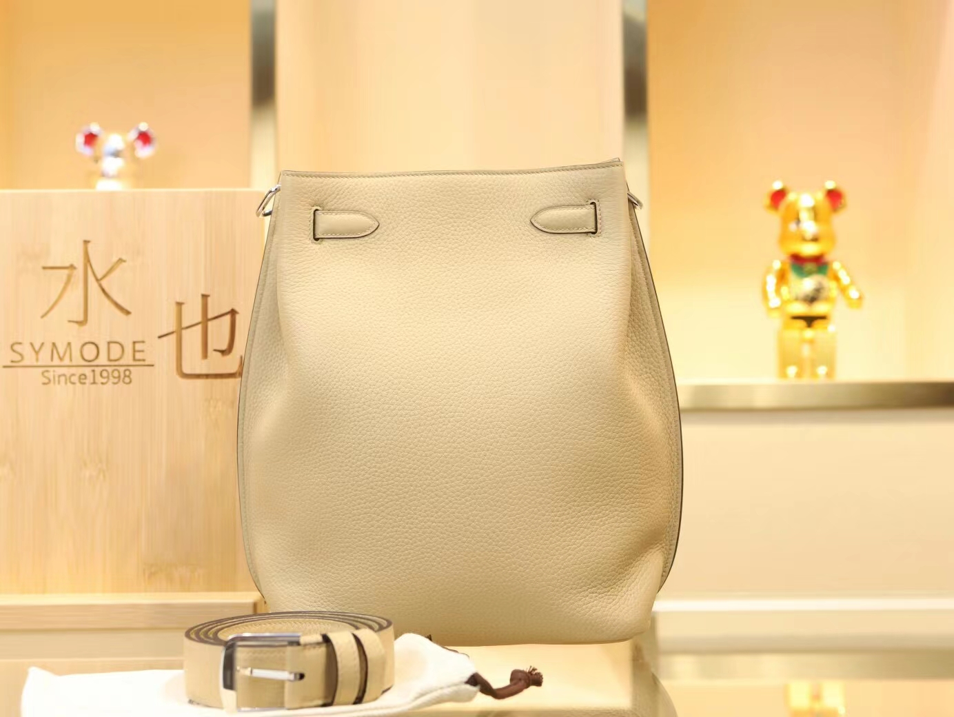 Hermes包包定制 爱马仕S2风衣灰Togo皮Sokelly 22cm斜挎包 银扣