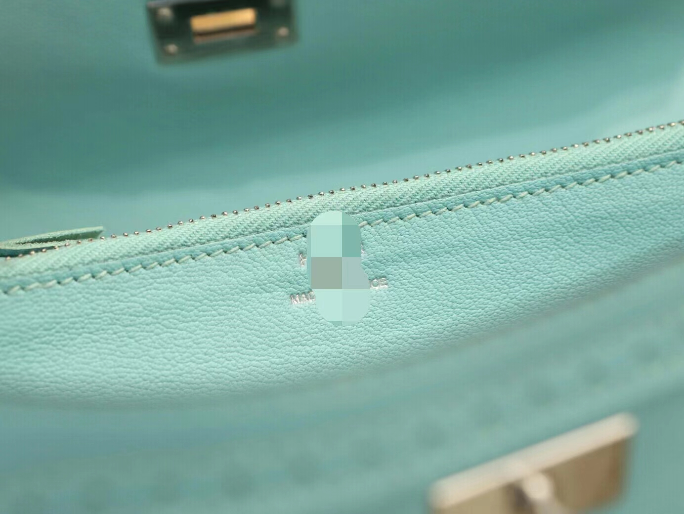 手工缝制 Hermes爱马仕3P马卡龙蓝Swift小牛皮Kelly Ghillies蕾丝凯莉钱包