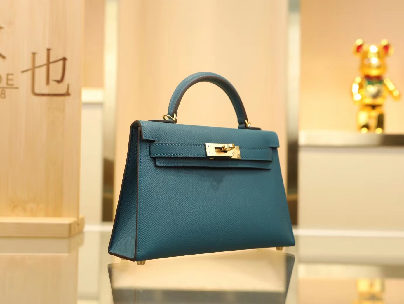Symode爱马仕Hermes W0博斯普鲁斯绿Epsom皮迷你凯莉包二代Mini Kelly19CM