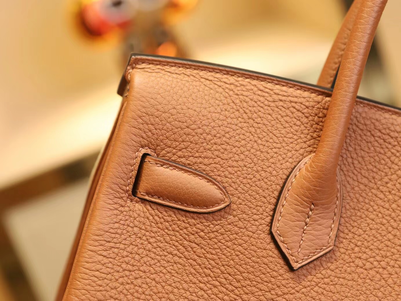 Symode Hermes爱马仕4i栗子棕内拼8v罂粟橘Togo皮铂金包Birkin30CM 金扣