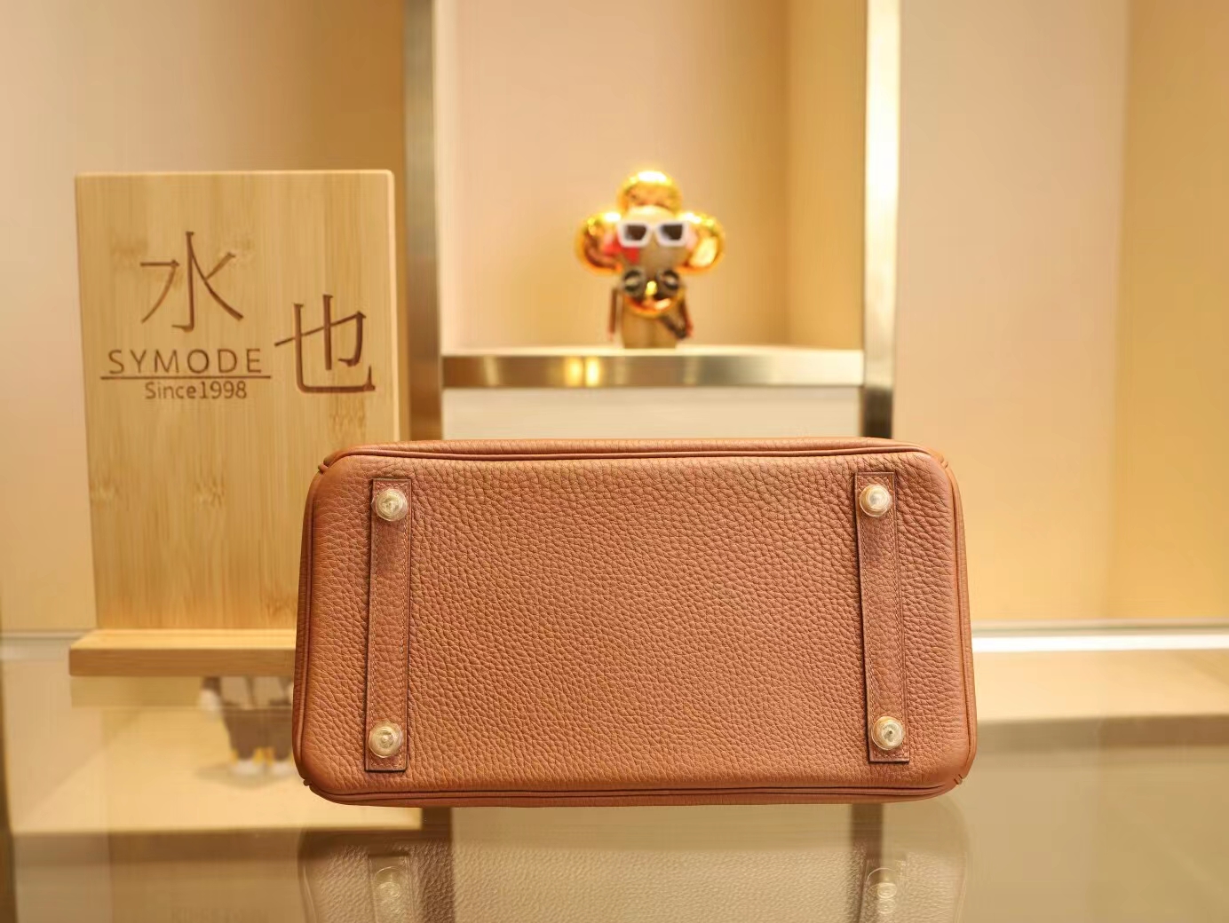 Symode Hermes爱马仕4i栗子棕内拼8v罂粟橘Togo皮铂金包Birkin30CM 金扣