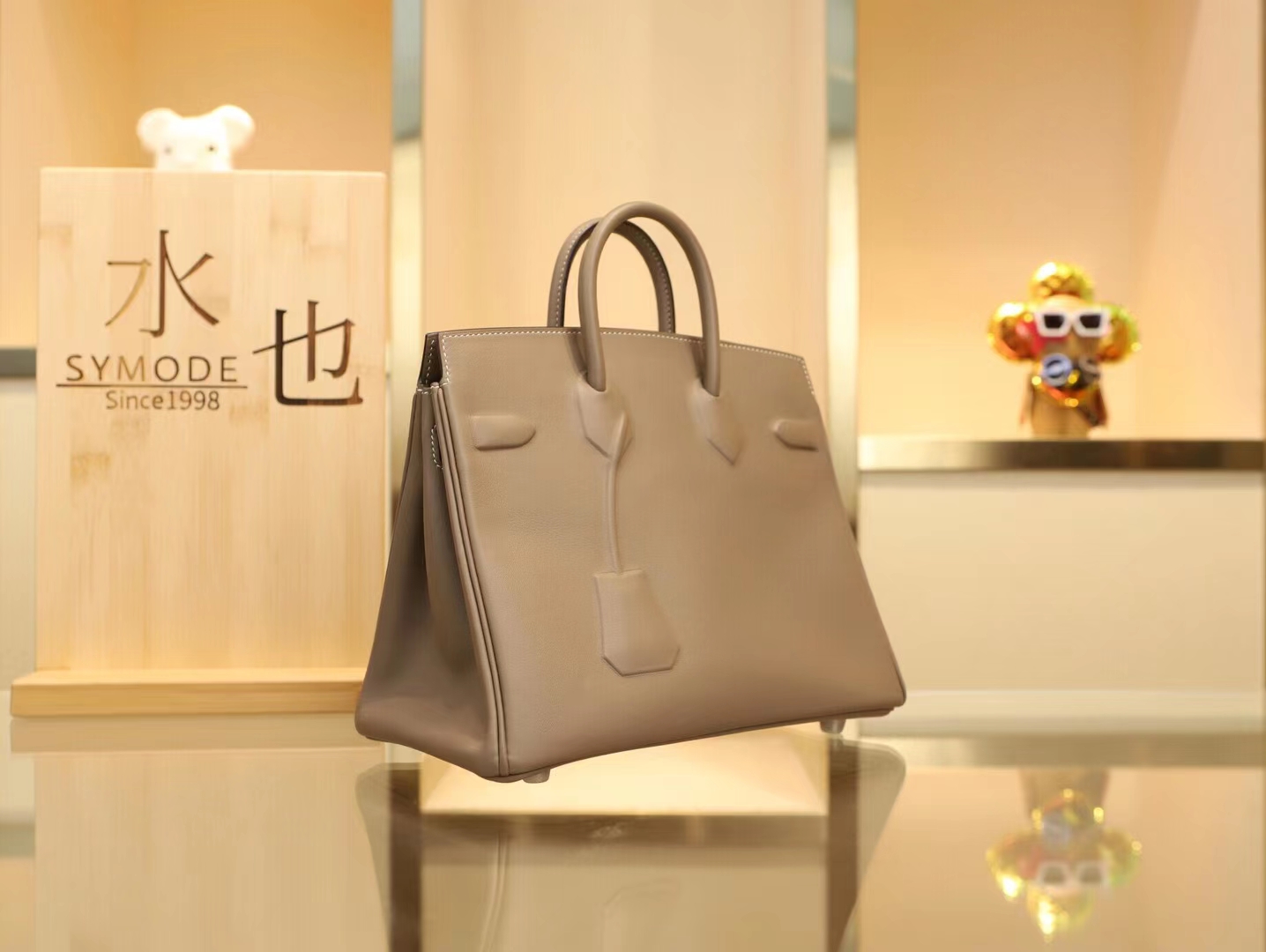 Hermes Birkin Shadow 25CM 爱马仕CK18大象灰牛皮浮雕设计铂金包