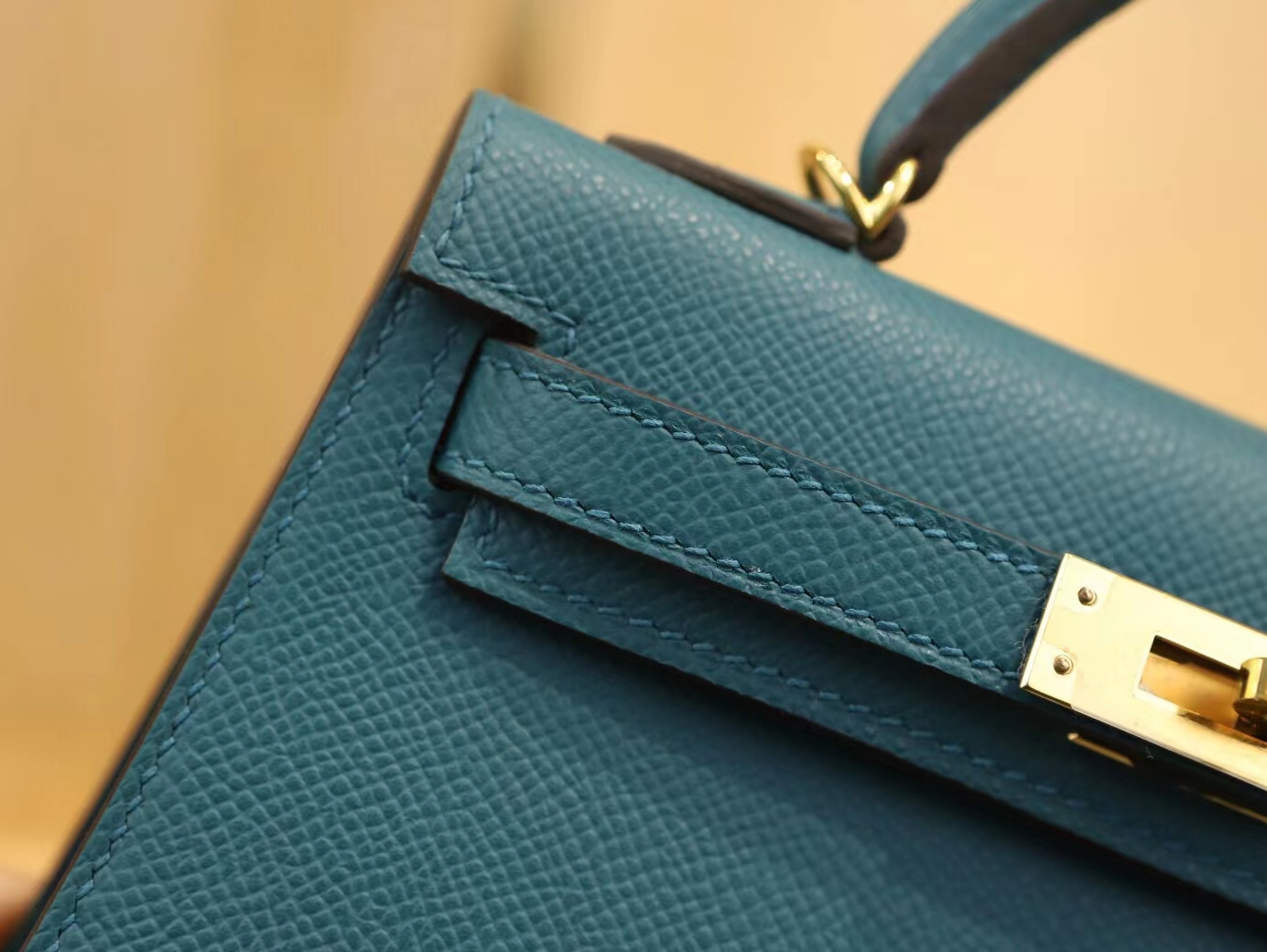Symode爱马仕Hermes W0博斯普鲁斯绿Epsom皮迷你凯莉包二代Mini Kelly19CM