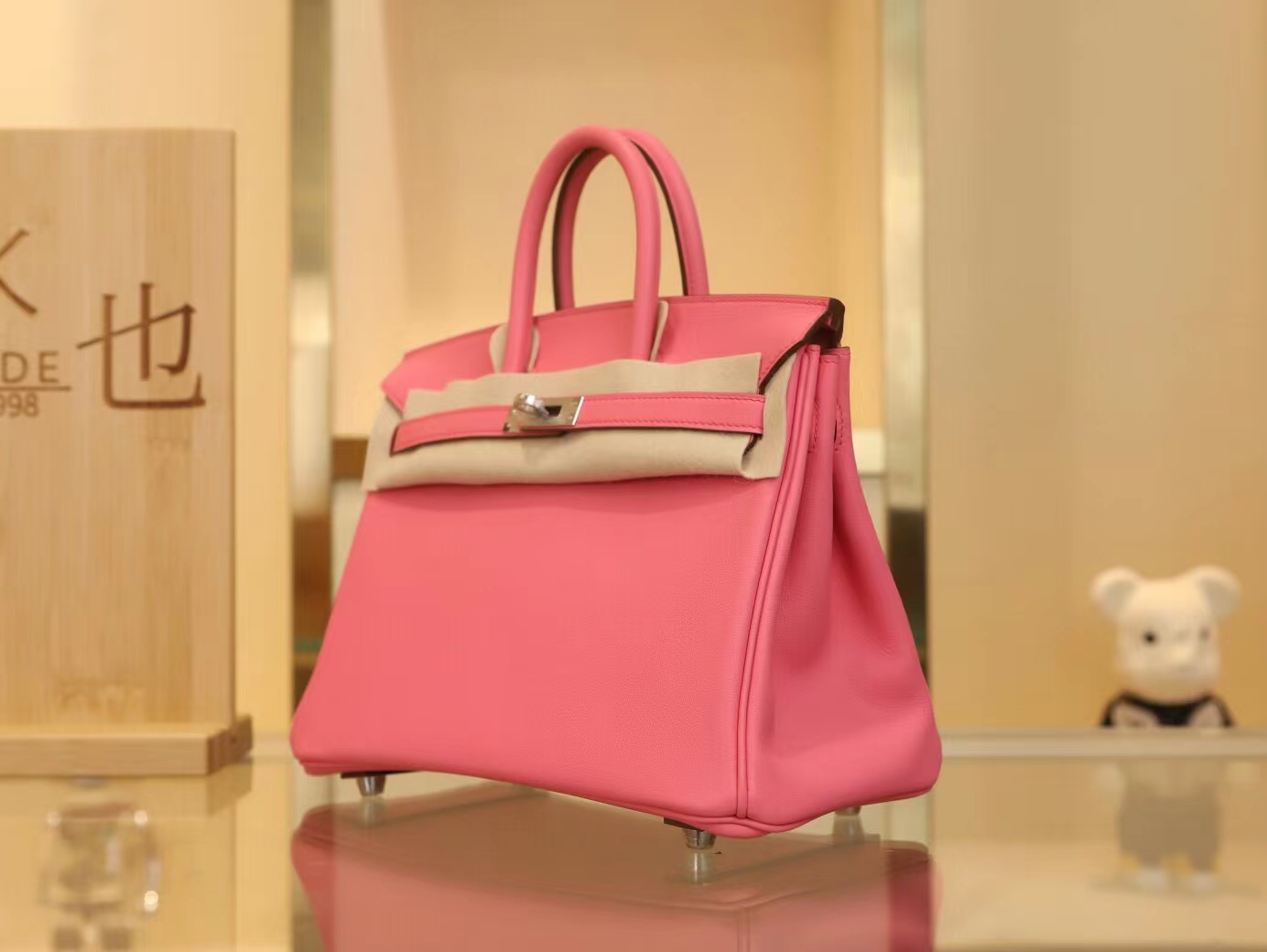 水也名品 Hermes Birkin25CM 爱马仕K4夏日粉Rose D'ete Swift皮 银扣
