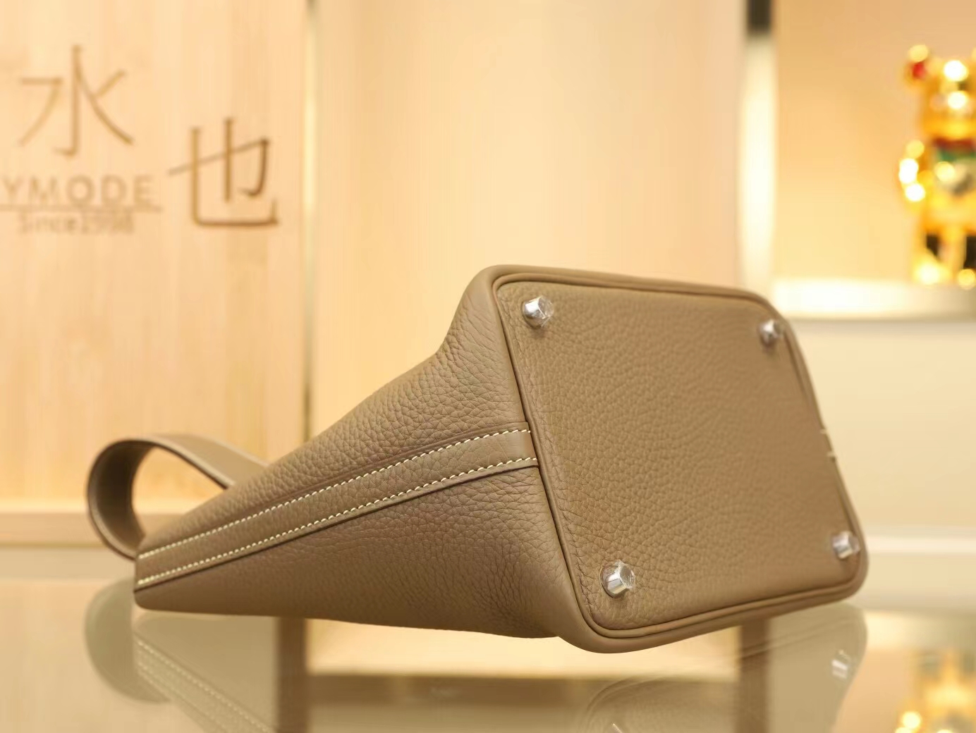Symode Hermes Picotin Lock18/22CM 爱马仕CC18大象灰TC皮水桶包 银扣