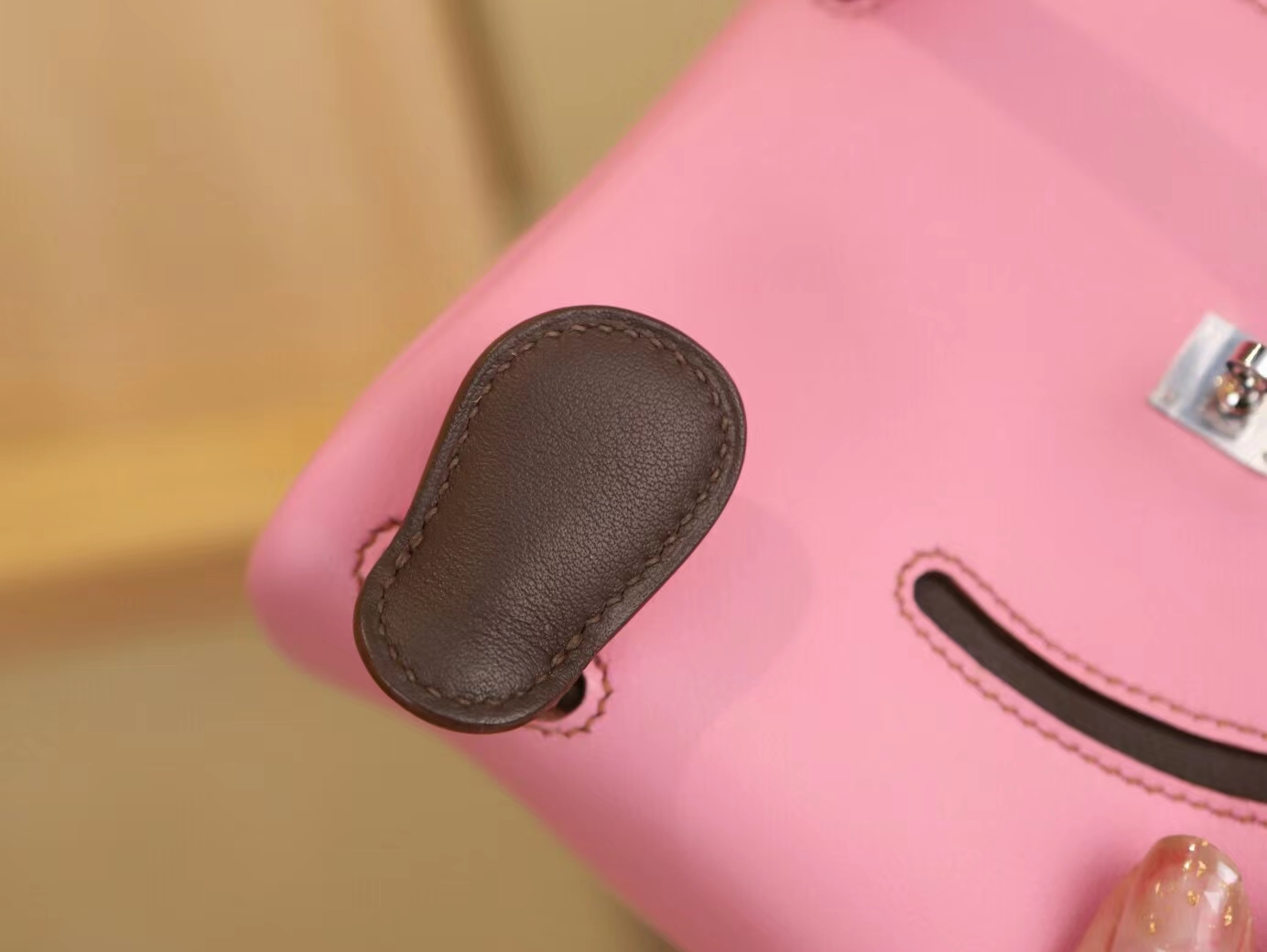 水也名品 Hermes Kelly Doll 16CM 爱马仕樱花粉Swift皮凯莉娃娃包 银扣