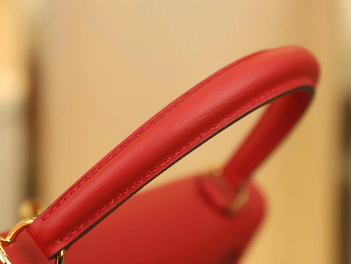 爱马仕包包定制 Hermes Kelly25/28CM Q5国旗红TC皮凯莉包 金扣/银扣