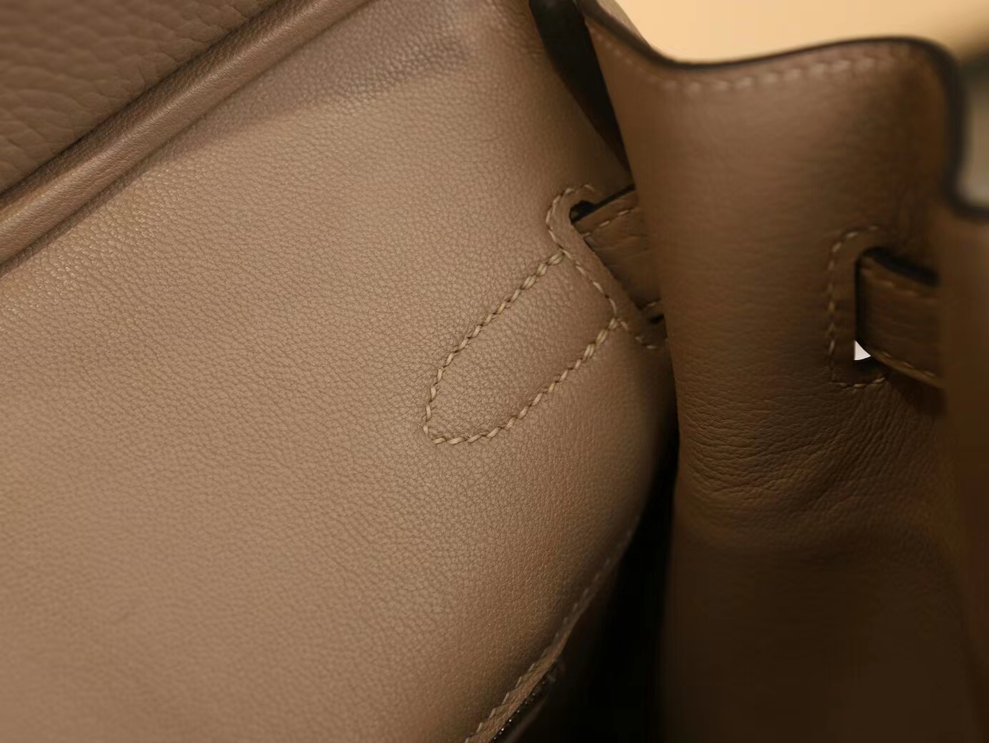 水也名品 Hermes Birkin30CM 爱马仕帆布拼斑鸠灰Togo皮铂金包 银扣