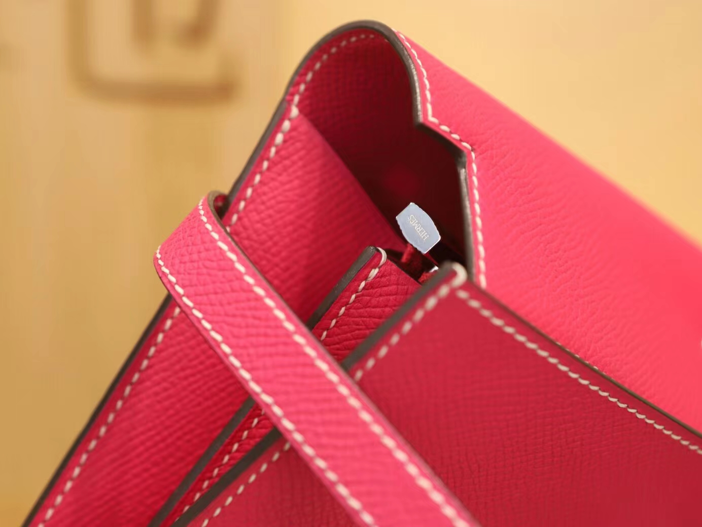 Symode爱马仕Hermes 糖果粉E5 Rose tyrien Epsom皮Kelly凯莉长款钱包