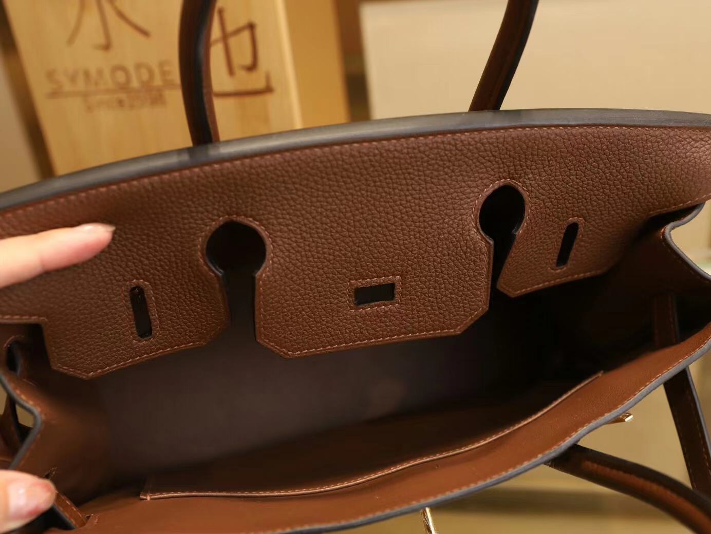 Hermes Birkin30CM 爱马仕4G焦糖色Brulee Togo皮铂金包手提女包 金扣