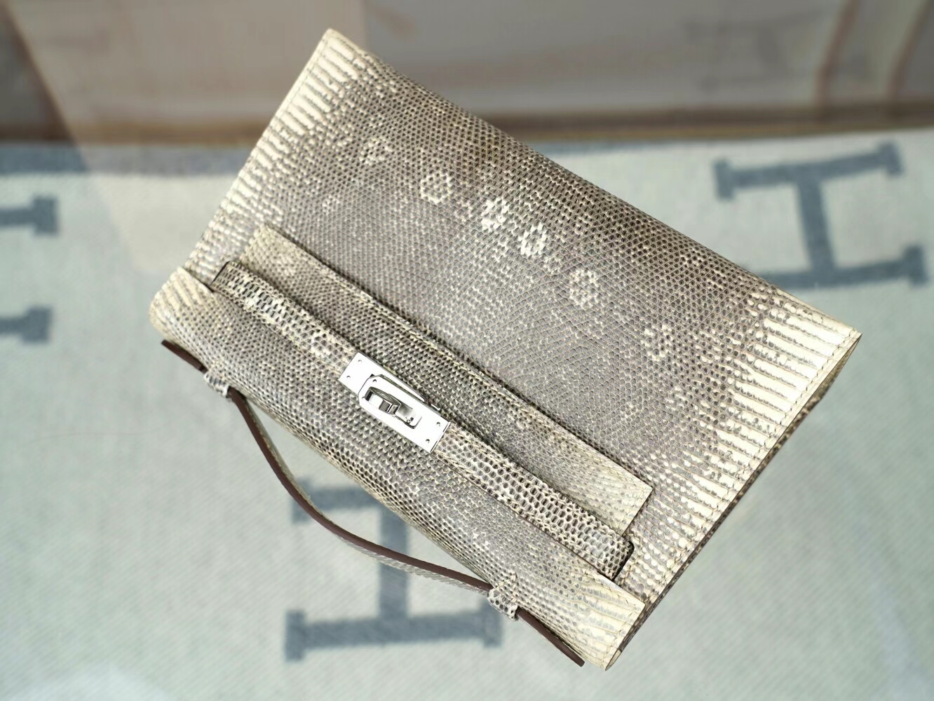 Hermes Mini Kelly Pochette22cm 爱马仕小喜马拉雅雪花色蜥蜴皮迷你凯莉包