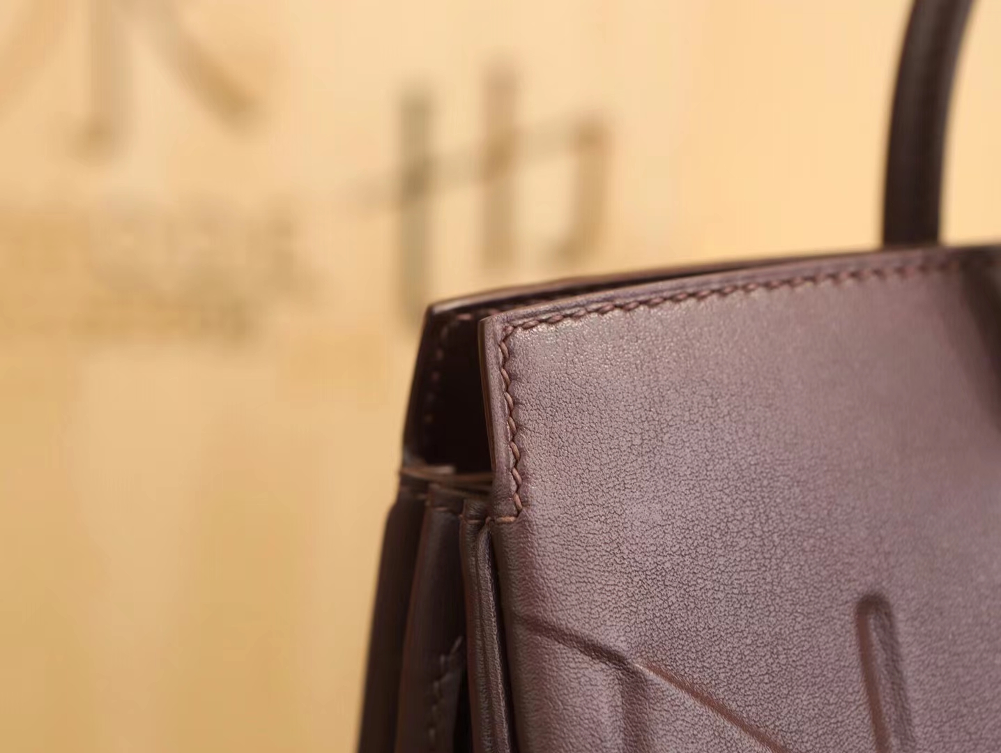 水也名品 爱马仕浮雕设计铂金包 Hermes Birkin Shadow 25CM 0G马鞍红