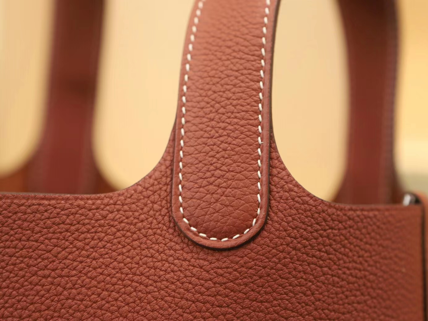 Hermes Picotin Lock18/22CM 爱马仕4E枫叶棕TC皮菜篮子包水桶包 银扣