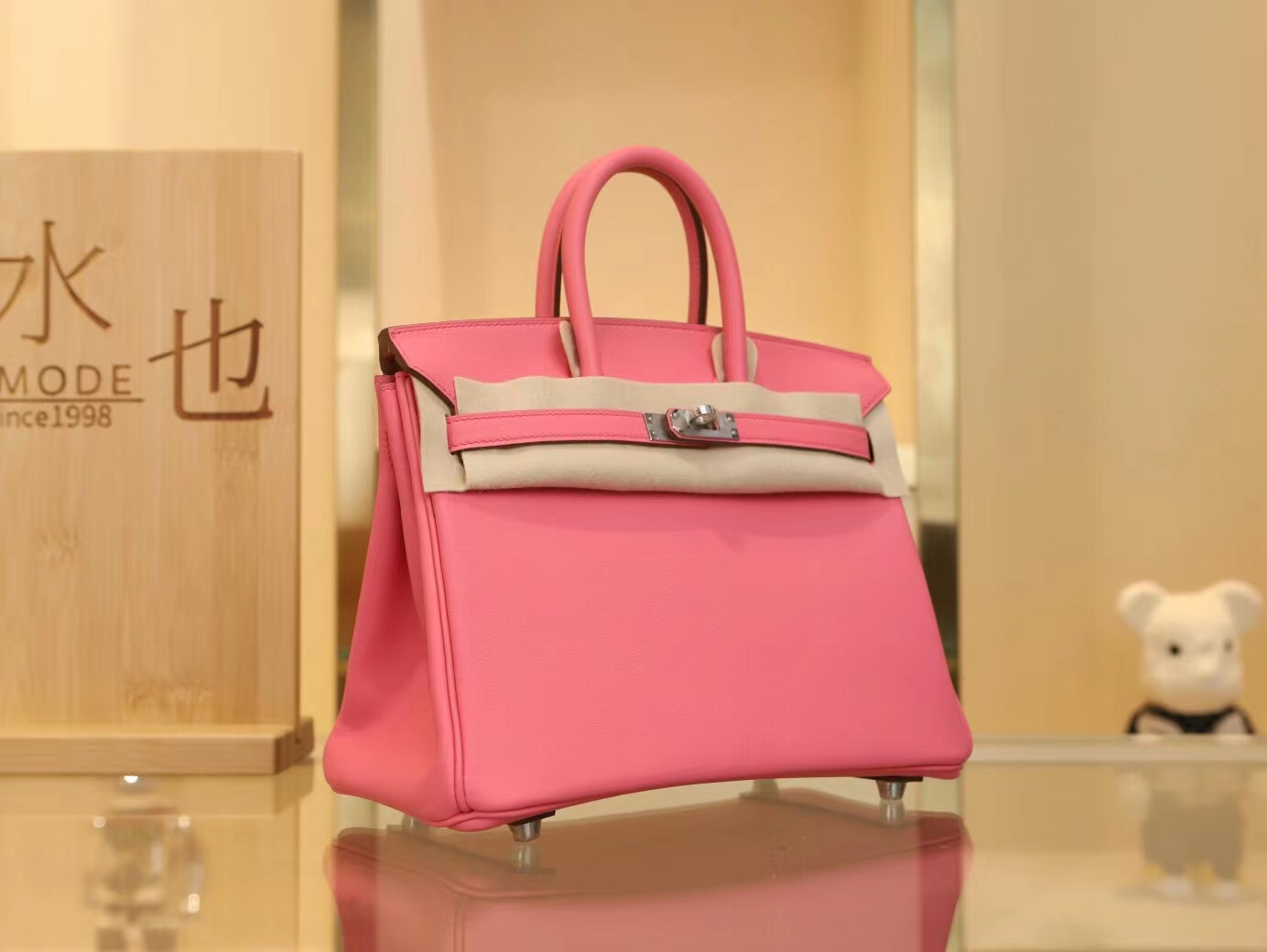 水也名品 Hermes Birkin25CM 爱马仕K4夏日粉Rose D'ete Swift皮 银扣