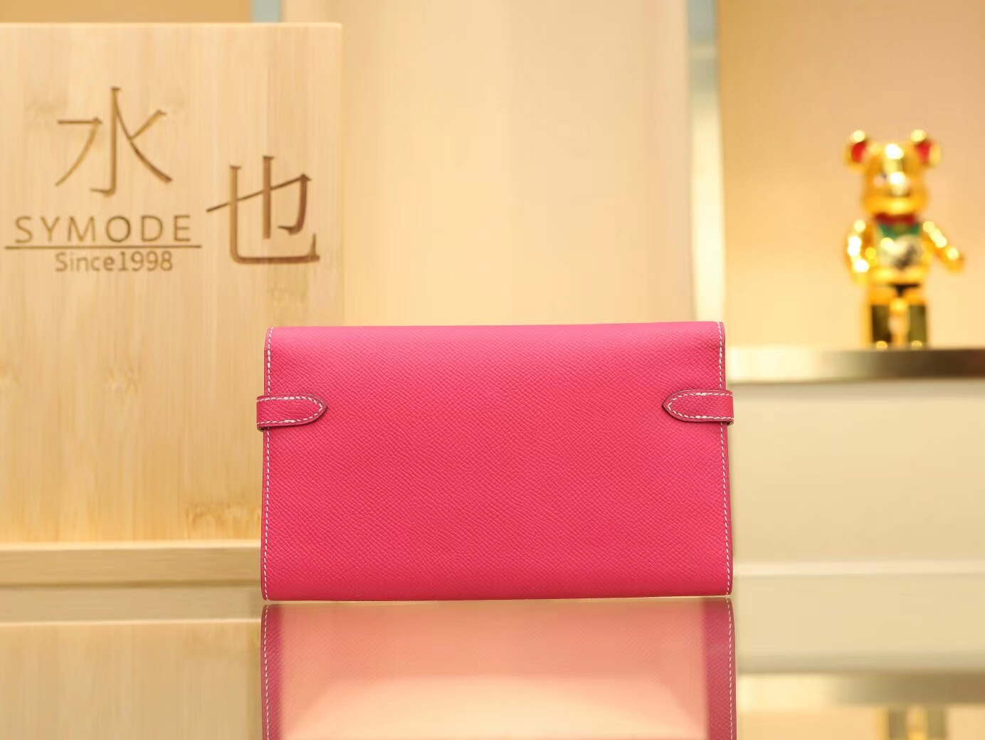 Symode爱马仕Hermes 糖果粉E5 Rose tyrien Epsom皮Kelly凯莉长款钱包