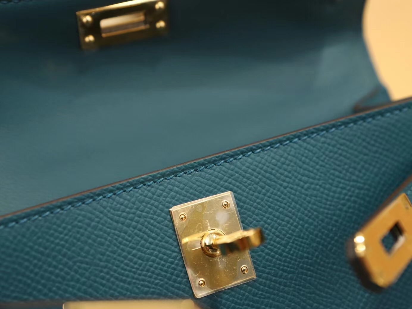 Symode爱马仕Hermes W0博斯普鲁斯绿Epsom皮迷你凯莉包二代Mini Kelly19CM