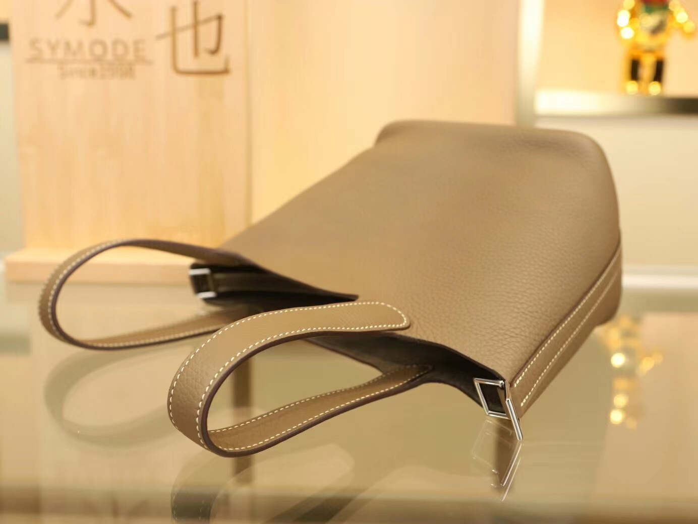 Symode Hermes Picotin Lock18/22CM 爱马仕CC18大象灰TC皮水桶包 银扣