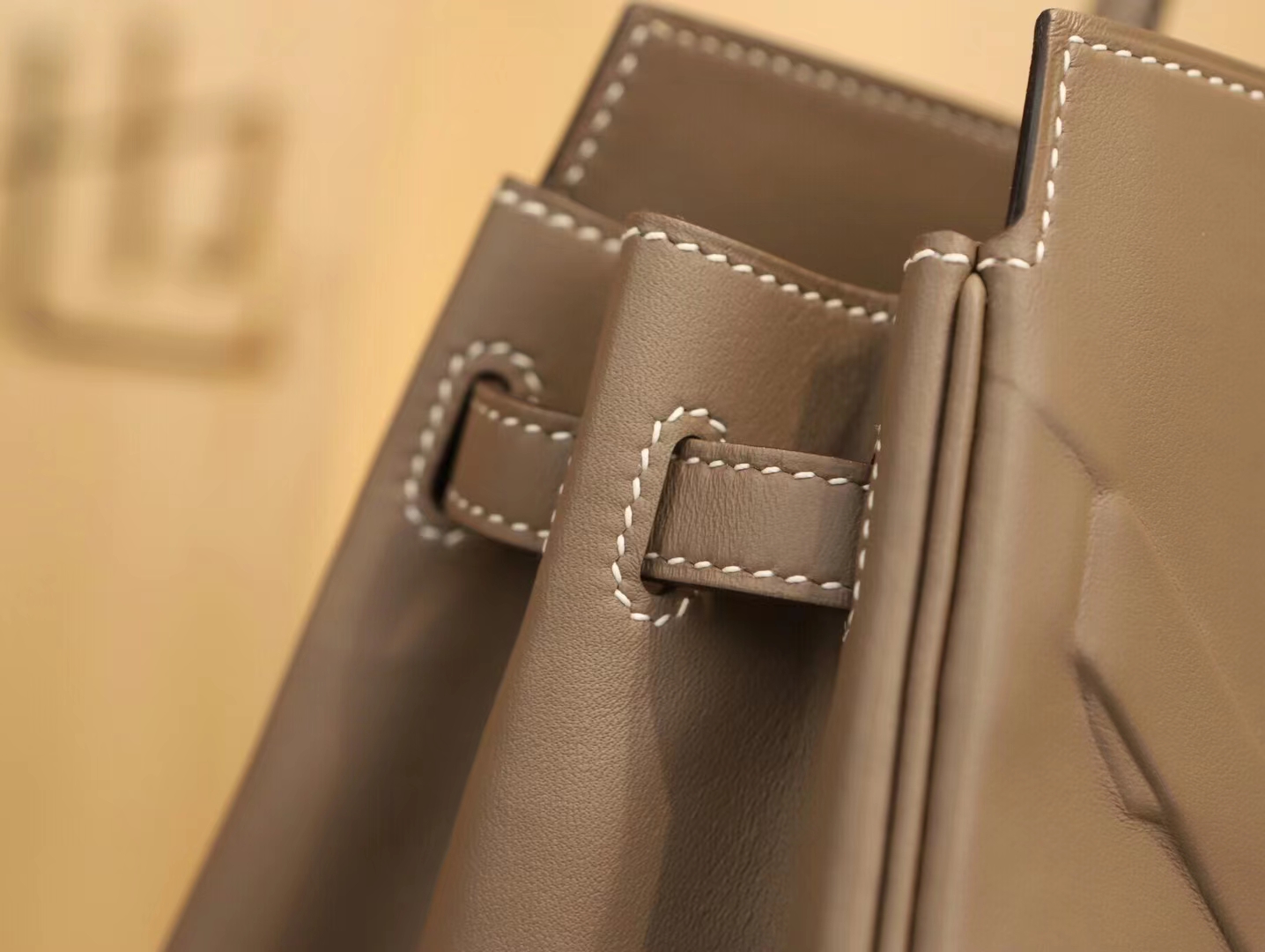 Hermes Birkin Shadow 25CM 爱马仕CK18大象灰牛皮浮雕设计铂金包